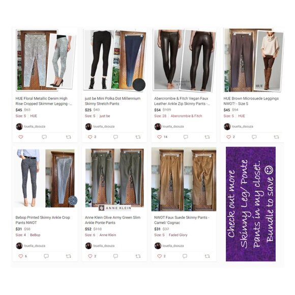 BeBop Bi-Stretch Cropped Skinny Ankle Pants - Dark Navy, Size 3/4 - Picture 14 of 16